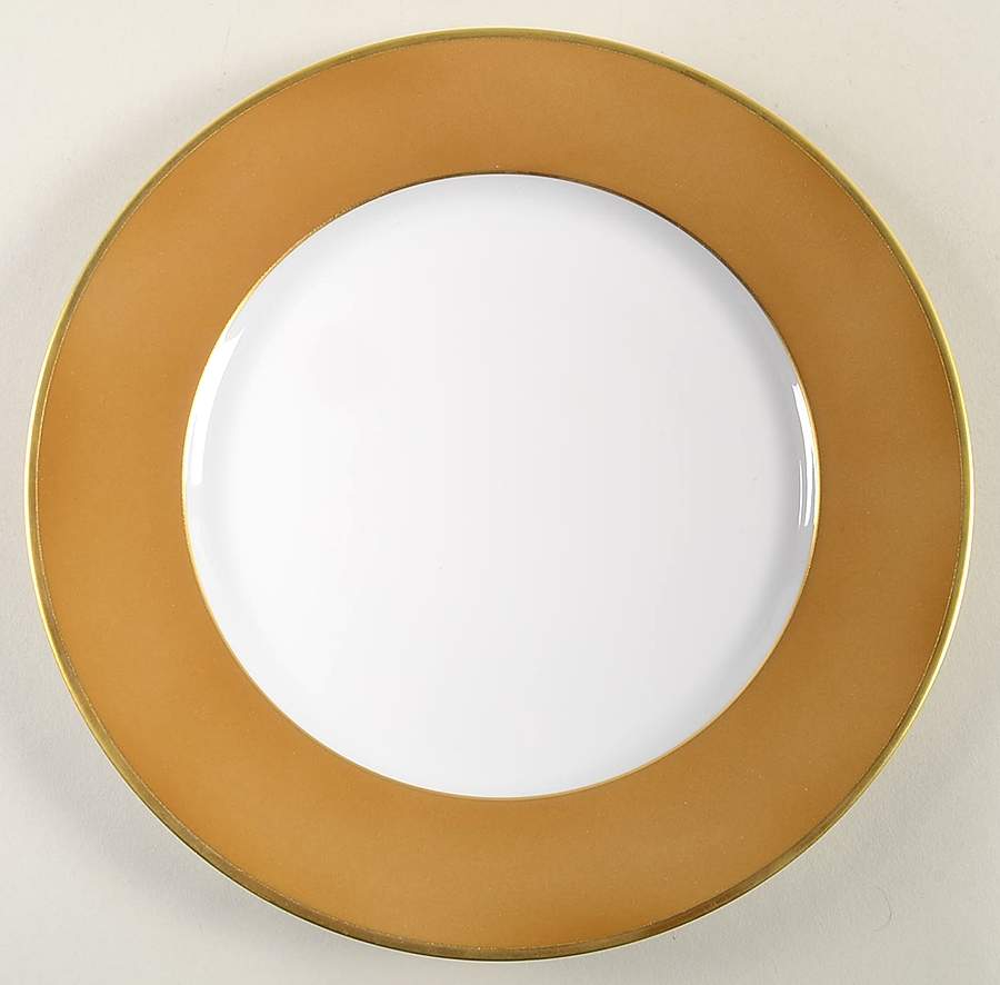Color Block Gold Bronze Dinner Plate by Haviland-1