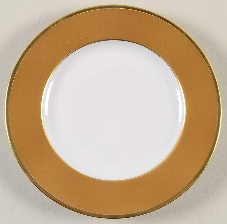 Color Block Gold Bronze Bread & Butter Plate by Haviland-1
