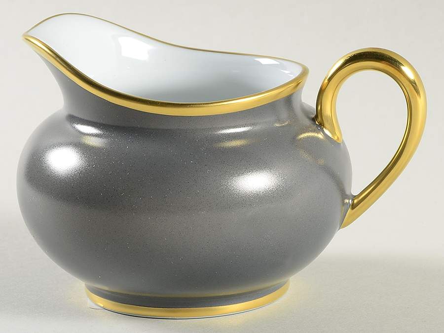 Color Block Gold Grey Creamer by Haviland-1