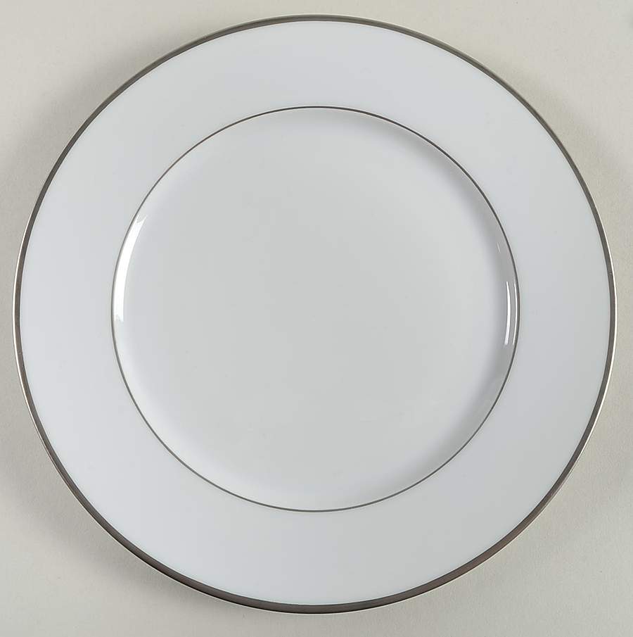 Color Block Platinum White Salad/Dessert Plate by Haviland-1