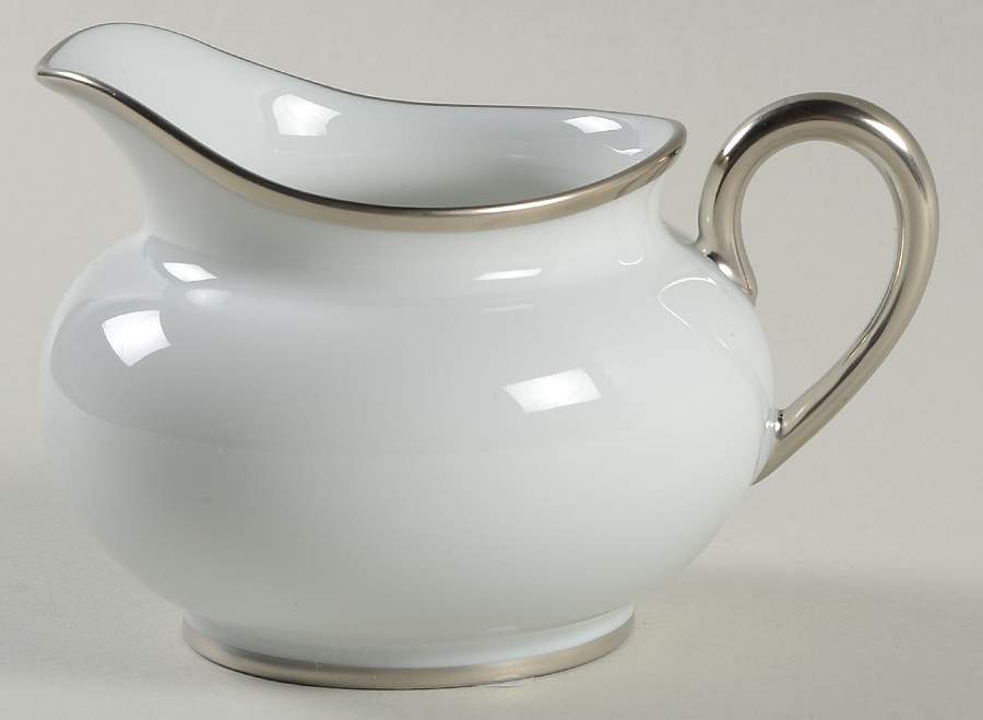 Color Block Platinum White Creamer by Haviland-1