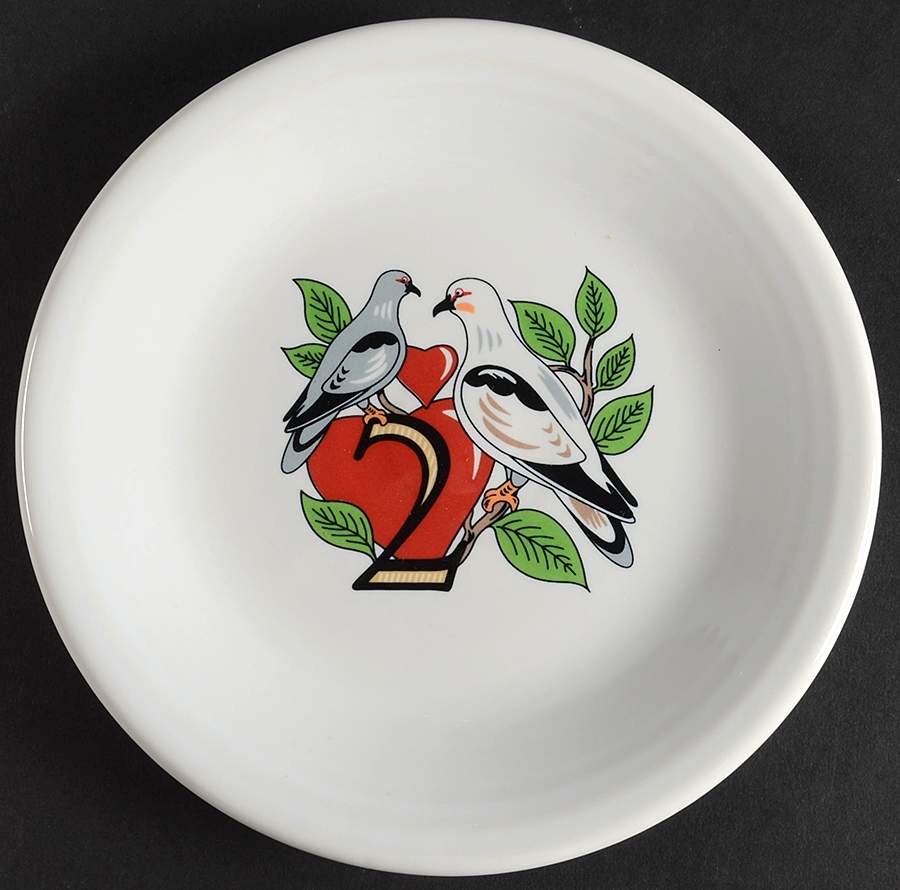 Fiesta Twelve Days of Christmas Salad/Dessert Plate by Homer Laughlin -1