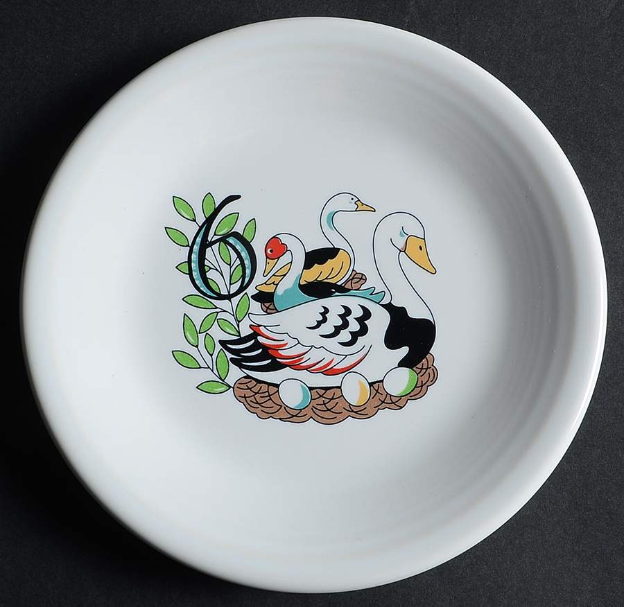 Fiesta Twelve Days of Christmas Salad/Dessert Plate by Homer Laughlin -1