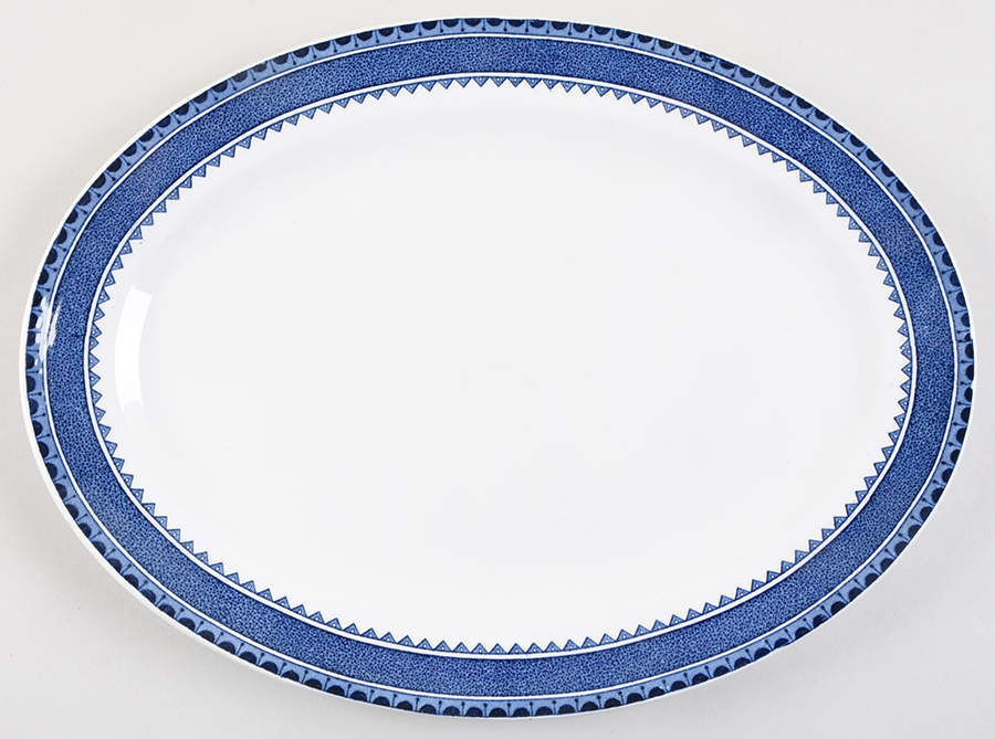 Princess Blue (No Gold) 14" Oval Serving Platter by Wm Hulme-1