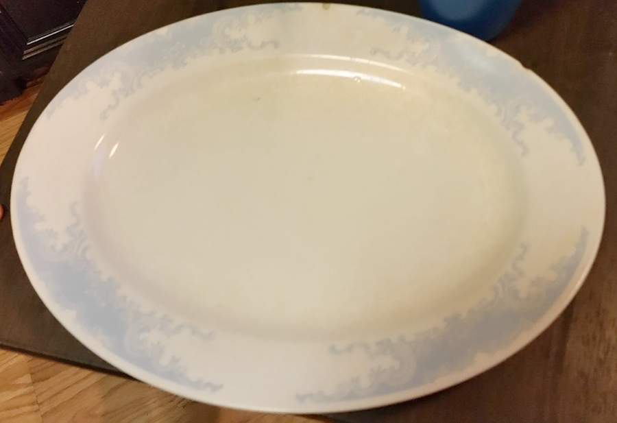 HLC4179 Blue 12" Oval Serving Platter by Homer Laughlin -1