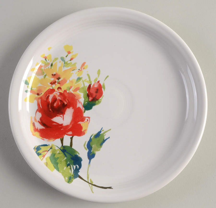 Fiesta Floral Bouquet 9" Round Buffet Plate by Homer Laughlin -1
