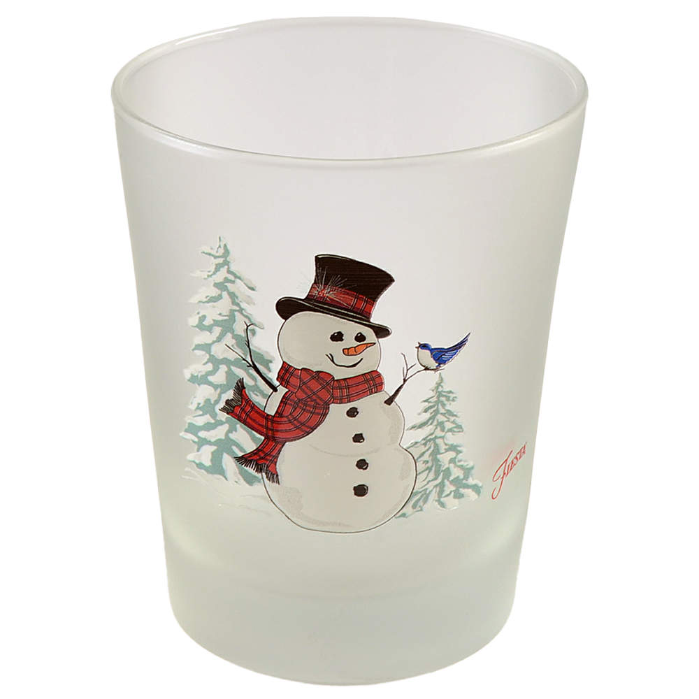 Fiesta Snowman 15 Oz Glass Double Old Fashioned by Homer Laughlin -1