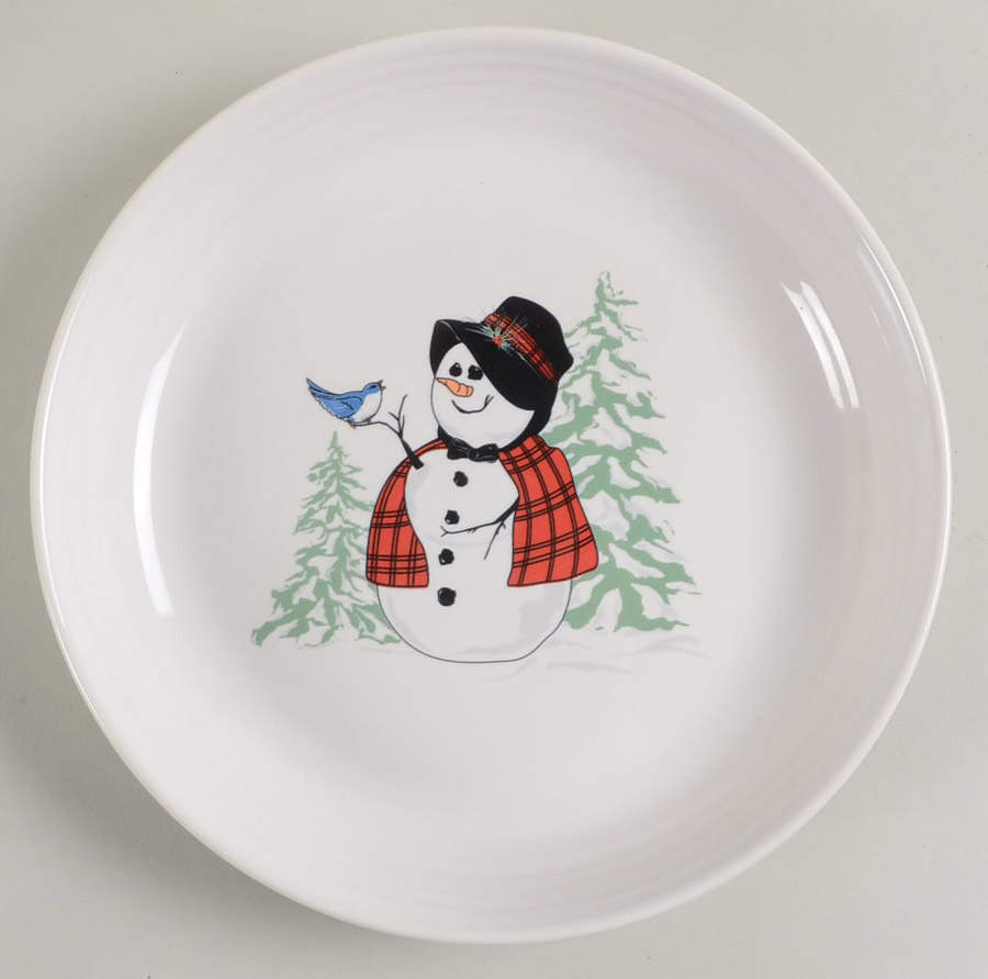Fiesta Snowman Luncheon/Salad Bowl by Homer Laughlin -1