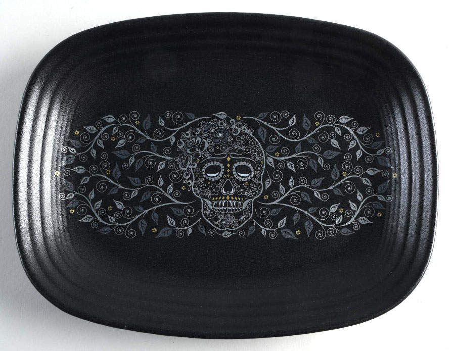 Fiesta Skull and Vine 11" Rectangular Serving Platter by Homer Laughlin -1