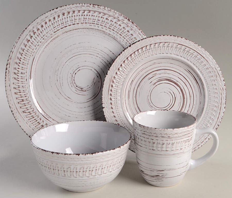 Cosenza White 4 Piece Place Setting by Home Essentials-1