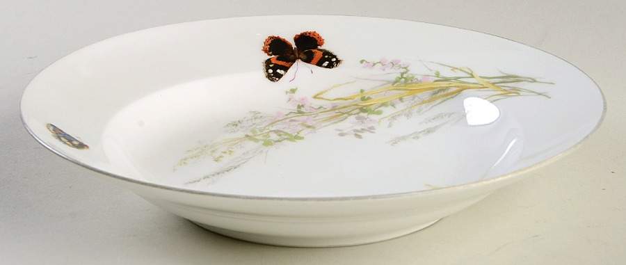Meadow Visitors (Smooth, Gray Trim) Large Rim Soup Bowl by Haviland-1