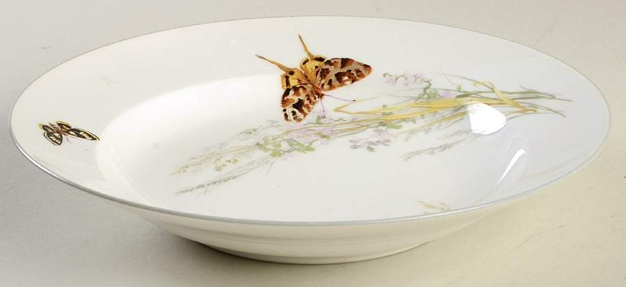 Meadow Visitors (Smooth, Gray Trim) Large Rim Soup Bowl by Haviland-1