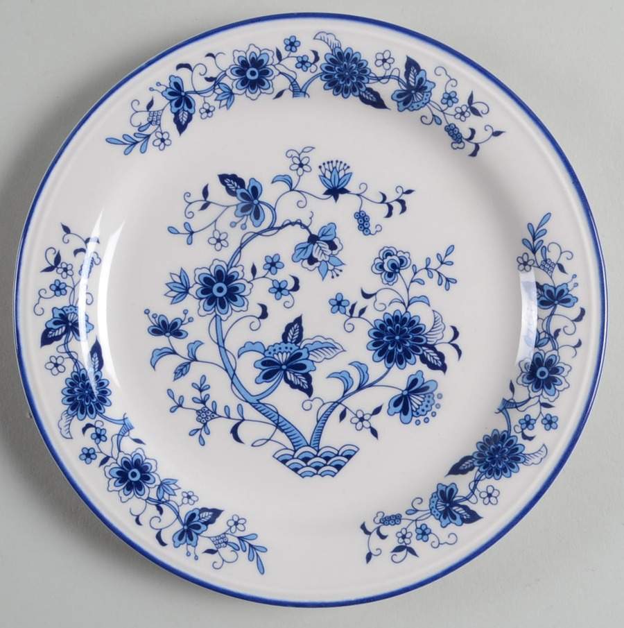 Seine Blue (Smooth, Blue Trim) Salad Plate by Hankook-1