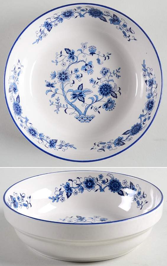Seine Blue (Smooth, Blue Trim) Soup/Cereal Bowl by Hankook-1
