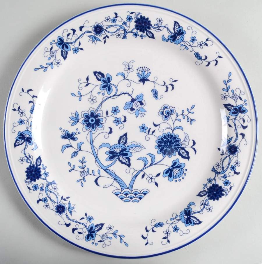Seine Blue (Smooth, Blue Trim) 12" Chop Plate (Round Platter) by Hankook-1