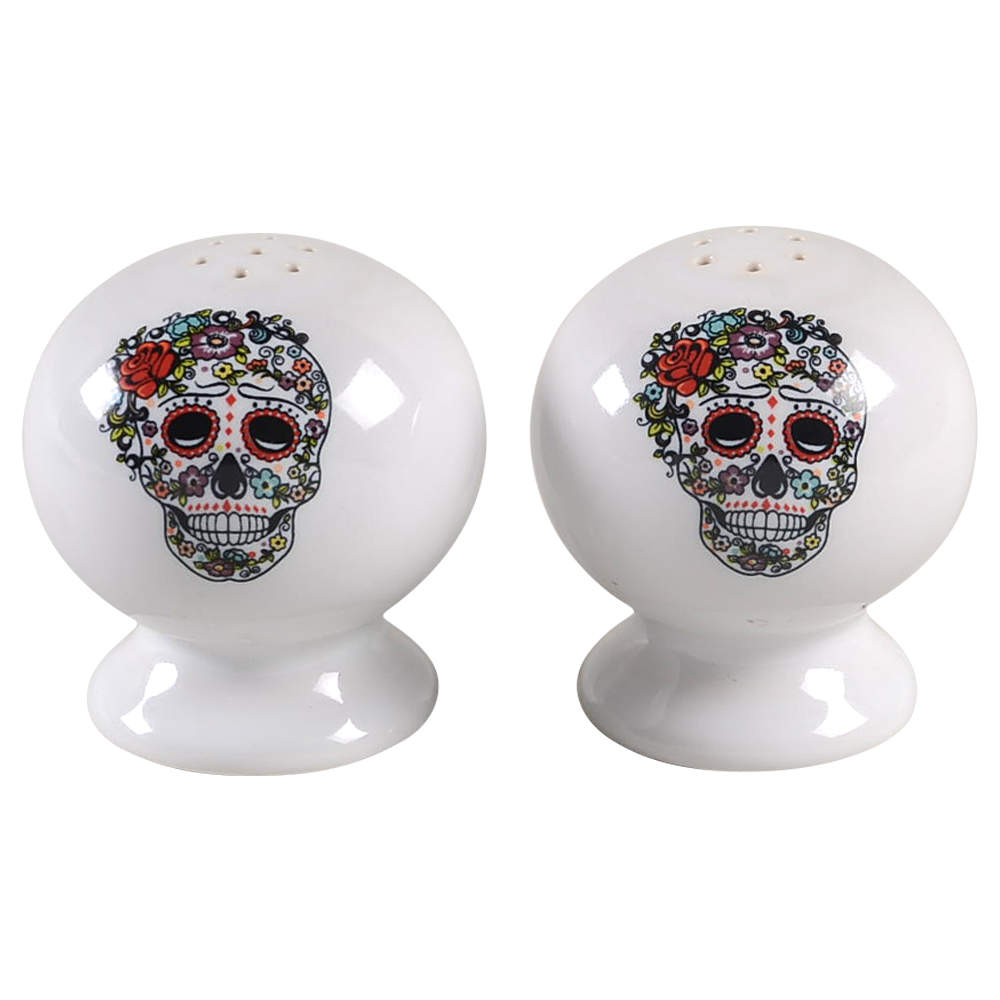 Fiesta Skull and Vine Sugar Salt & Pepper Set by Homer Laughlin -1