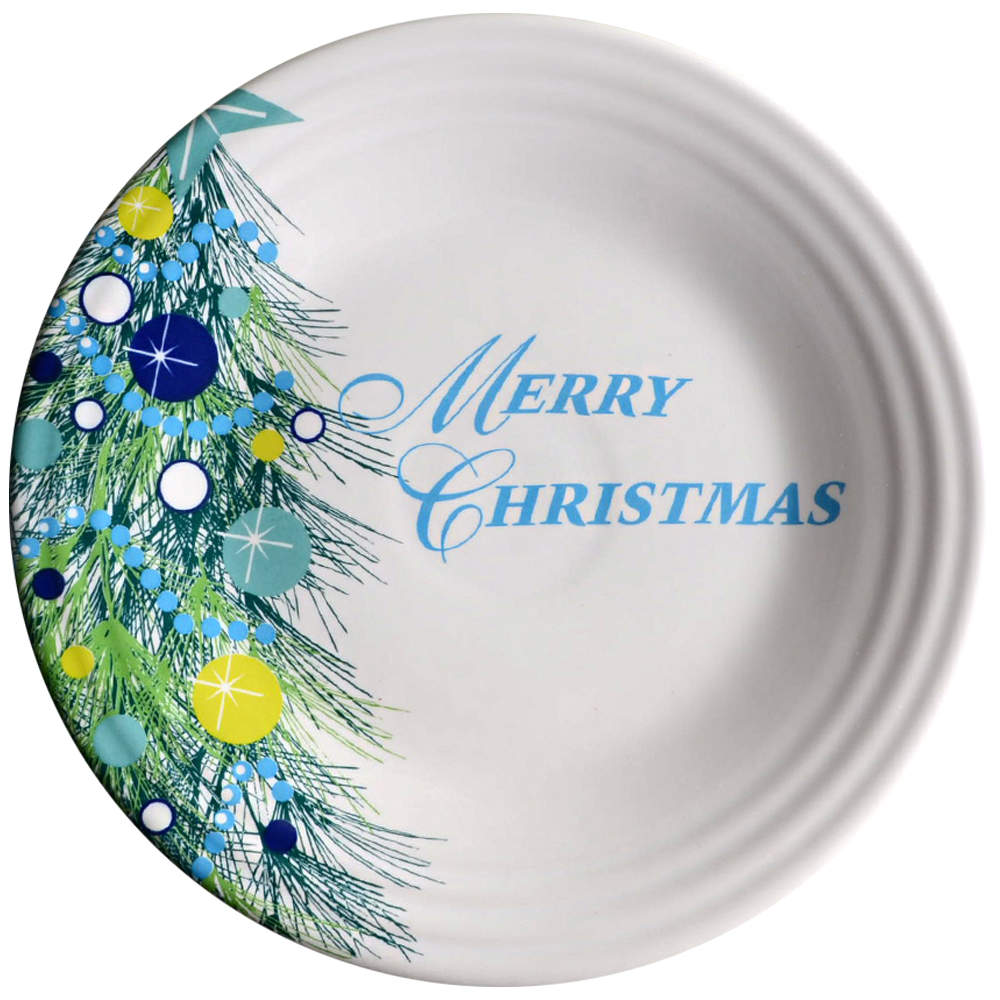 Fiesta Blue Christmas Tree Luncheon Plate by Homer Laughlin -1