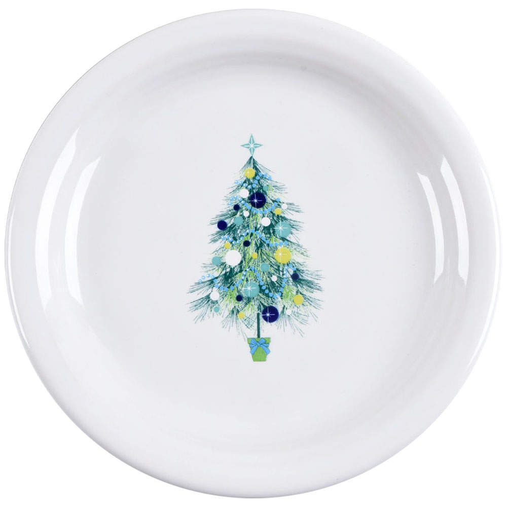 Fiesta Blue Christmas Tree Appetizer Plate by Homer Laughlin -1