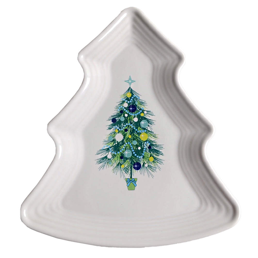 Fiesta Blue Christmas Tree Tree Shaped Plate by Homer Laughlin -1