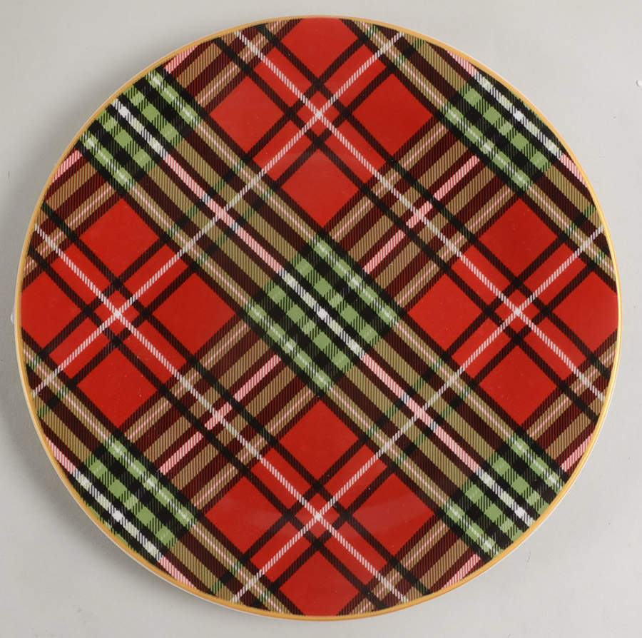 Christmas Plaid Salad Plate by Home Essentials-1