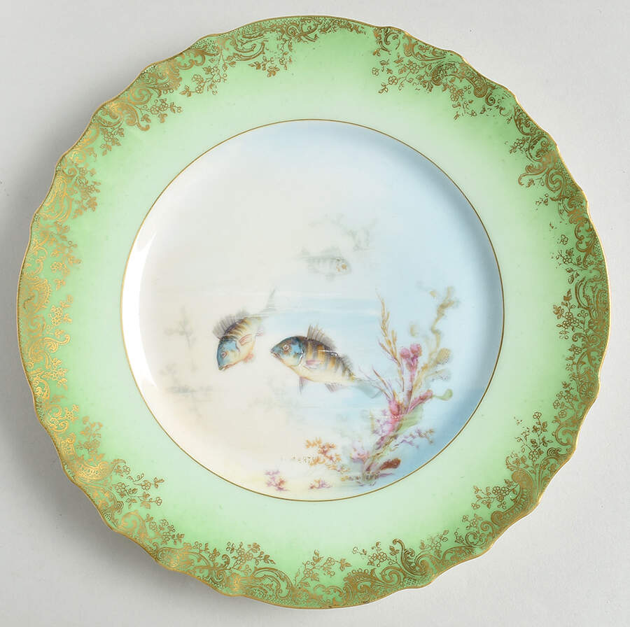 H1246 Green Luncheon Plate by Haviland-1
