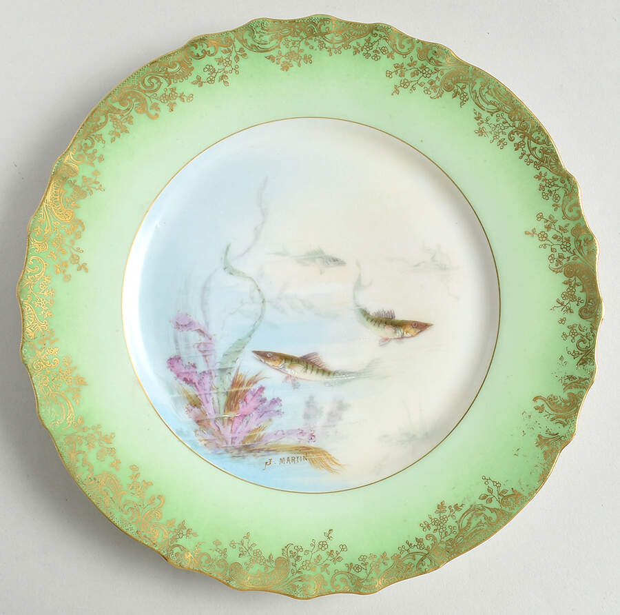 H1246 Green Luncheon Plate by Haviland-1