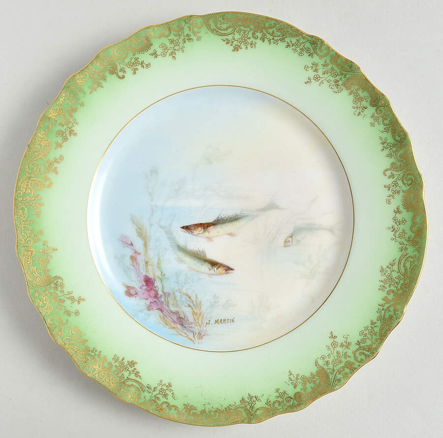 H1246 Green Luncheon Plate by Haviland-1