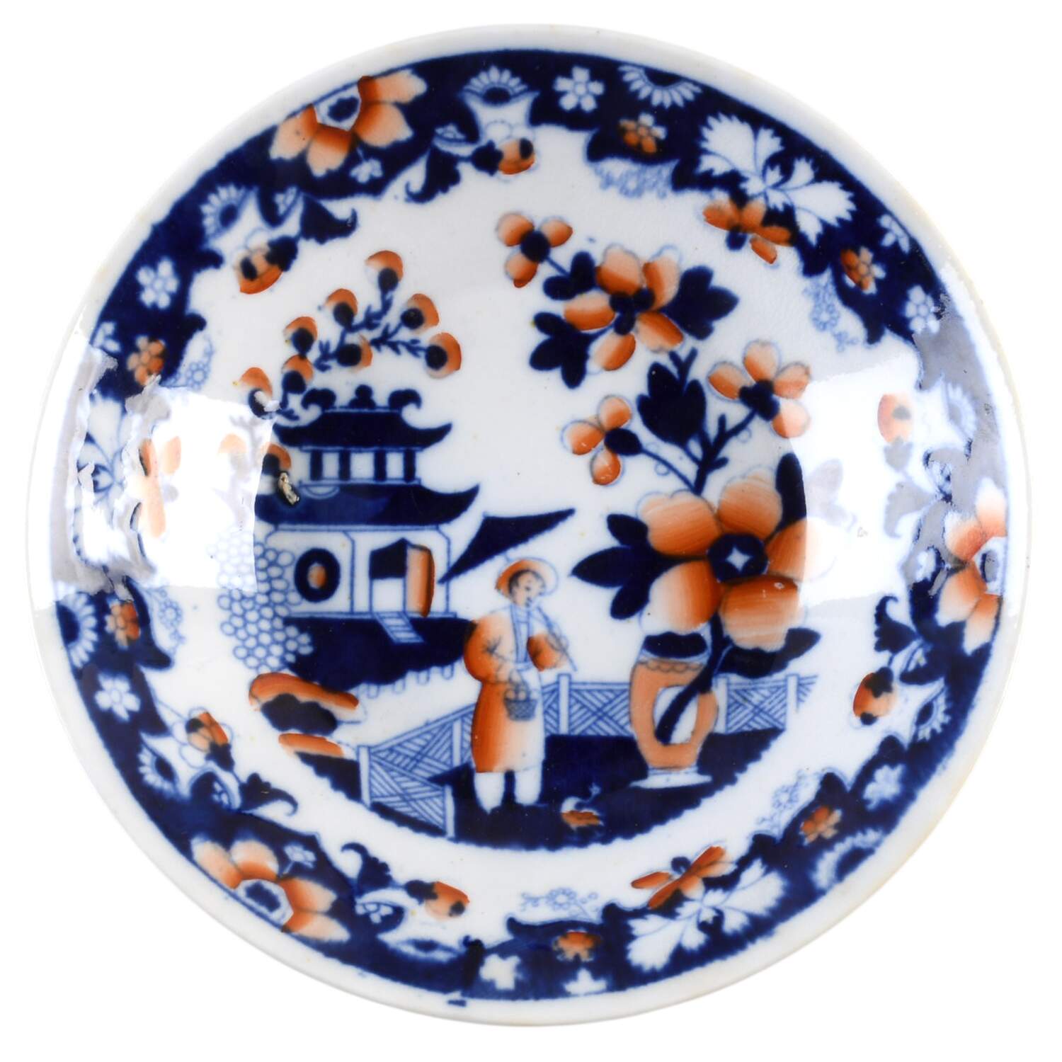 Man with Basket of Eggs Saucer by Hilditch & Sons-1