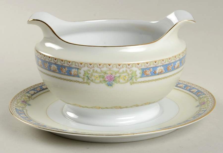 Victoria Gravy Boat with Attached Underplate by Imperial (Japan)-1
