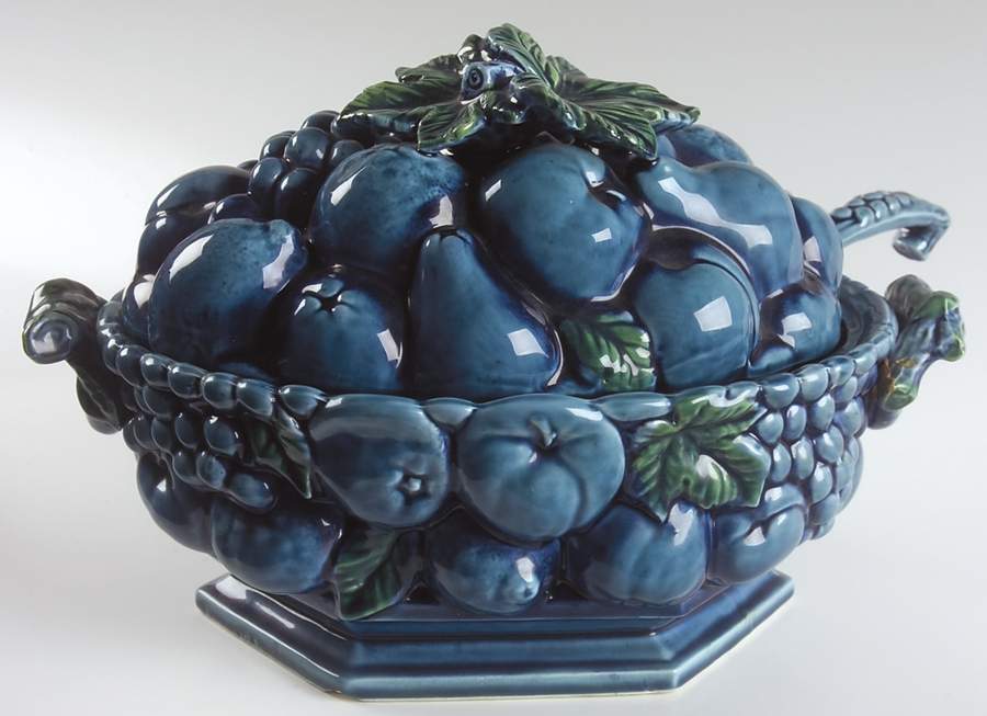 Mood Indigo Blue Tureen & Lid w/Ladle by Inarco (Japan)-1