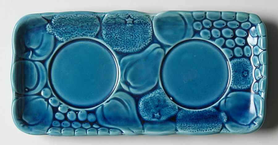 Mood Indigo Blue Condiment Set Tray Only (For 2 Jars with Lids) by Inarco (Japan)-1