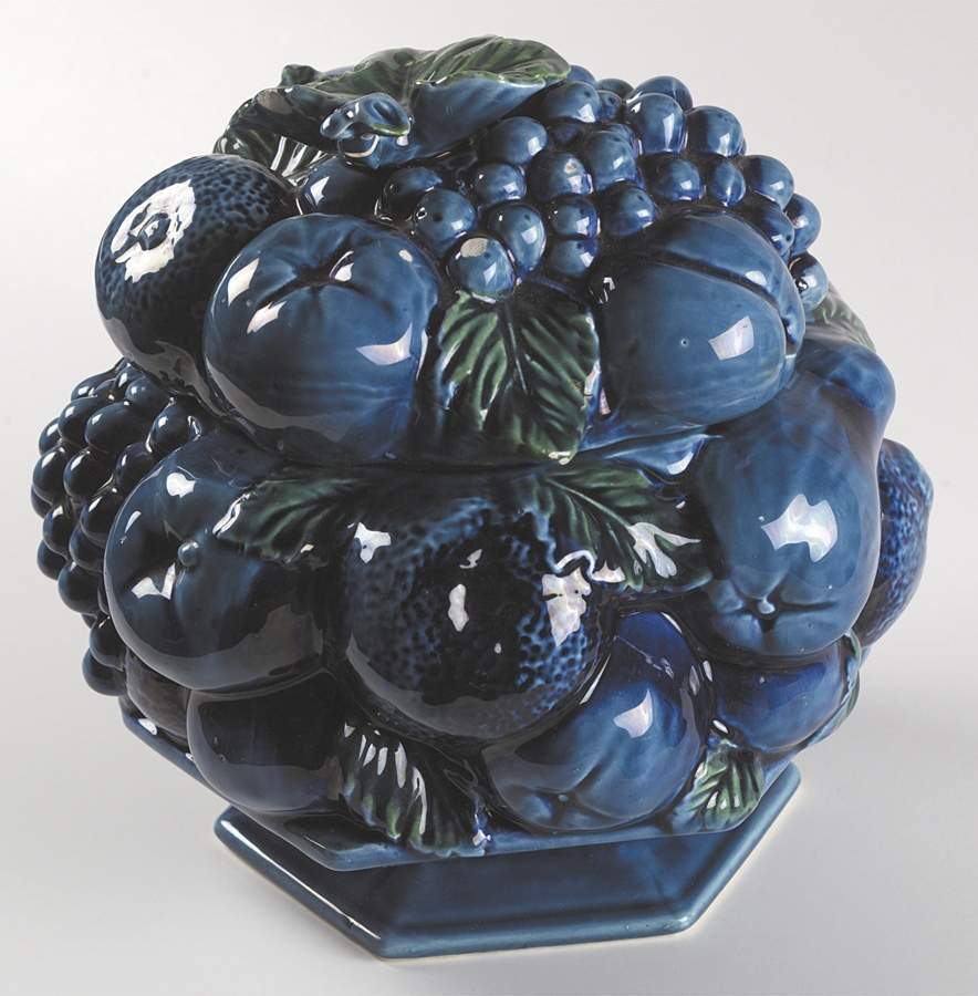 Mood Indigo Blue Cookie Jar & Lid by Inarco (Japan)-1