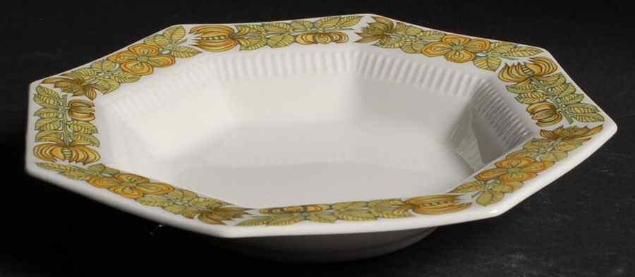 Yellow Bouquet Rim Soup Bowl by Independence-1