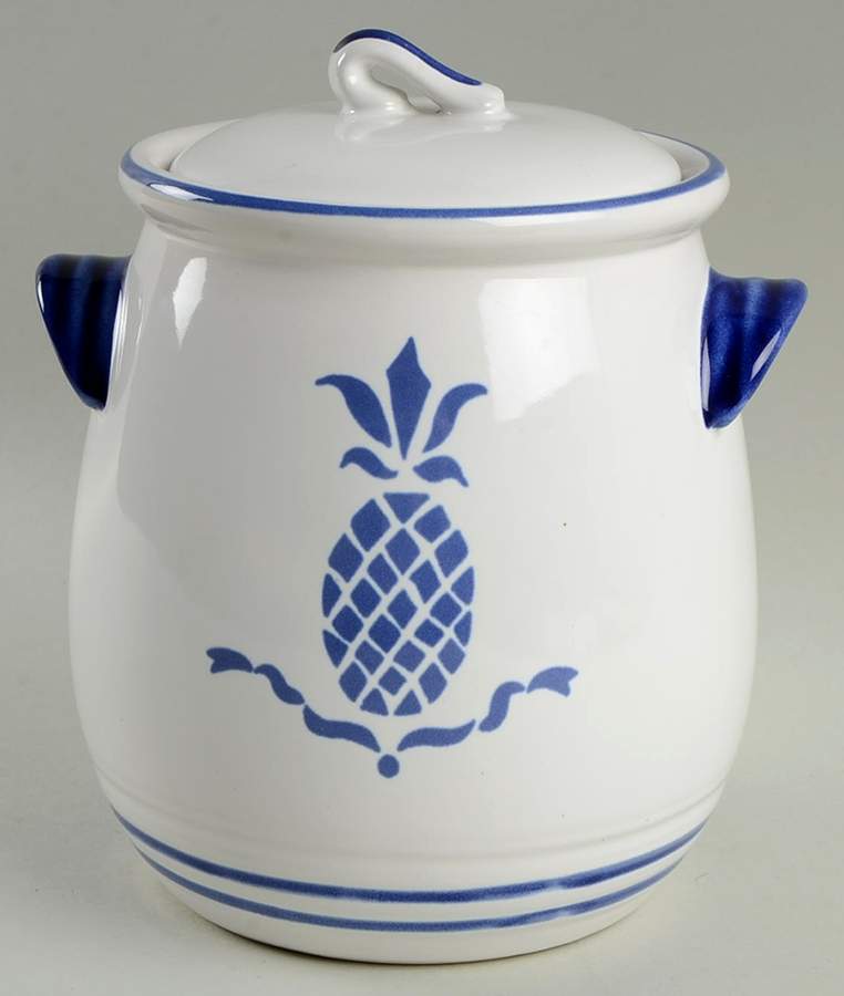 Country Blue 6" Storage Jar & Lid by International House-1