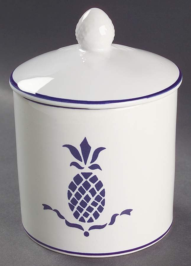 Country Blue Small Canister & Lid by International House-1