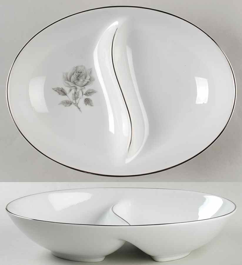 Allure 10" Oval Divided Vegetable Bowl by International-1