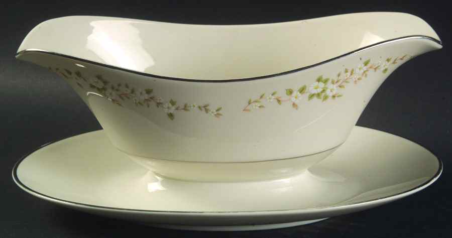 Blossom Time Gravy Boat with Attached Underplate by International-1