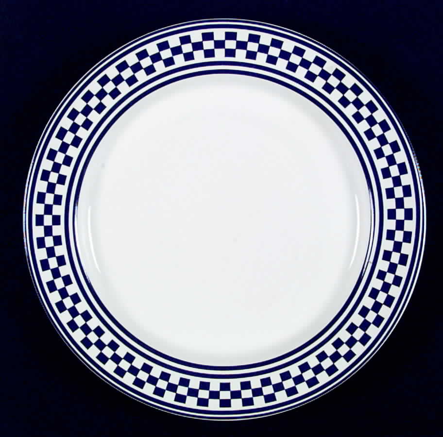 Classic Checks Blue Dinner Plate by International-1