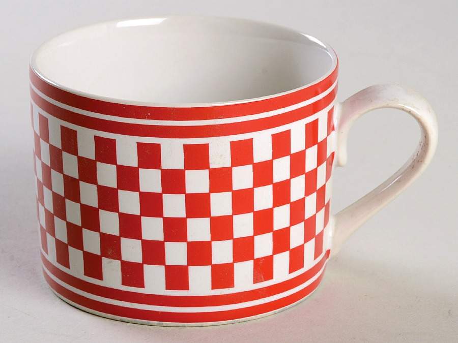 Classic Checks Red Flat Cup by International-1
