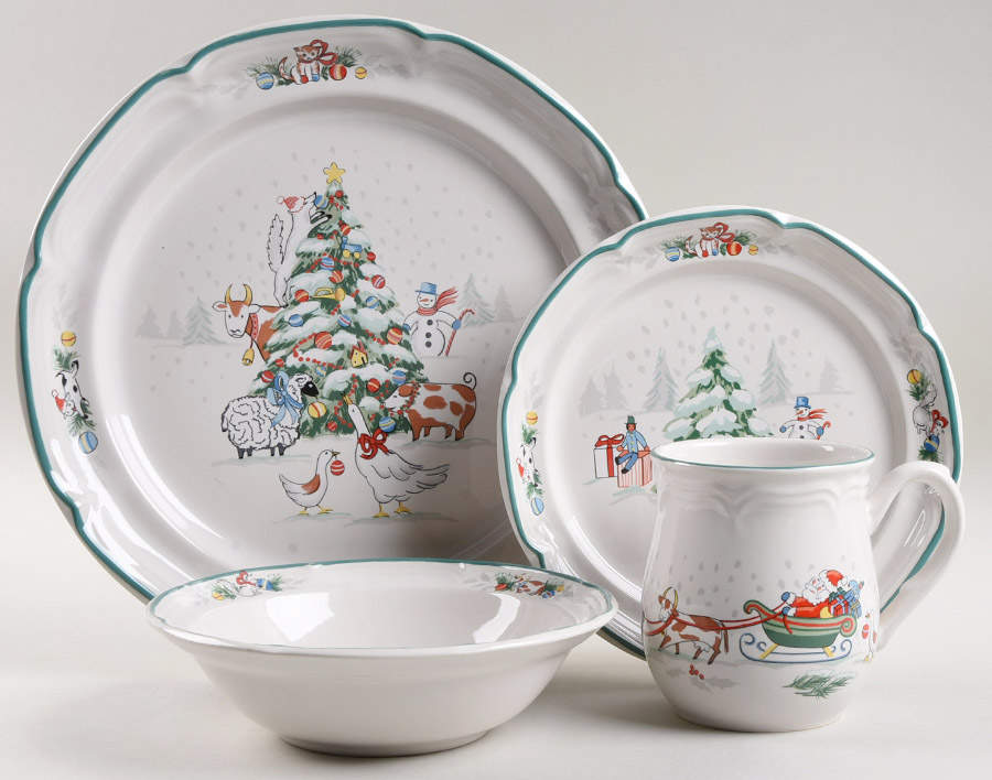 Country Christmas 4 Piece Place Setting by International-1