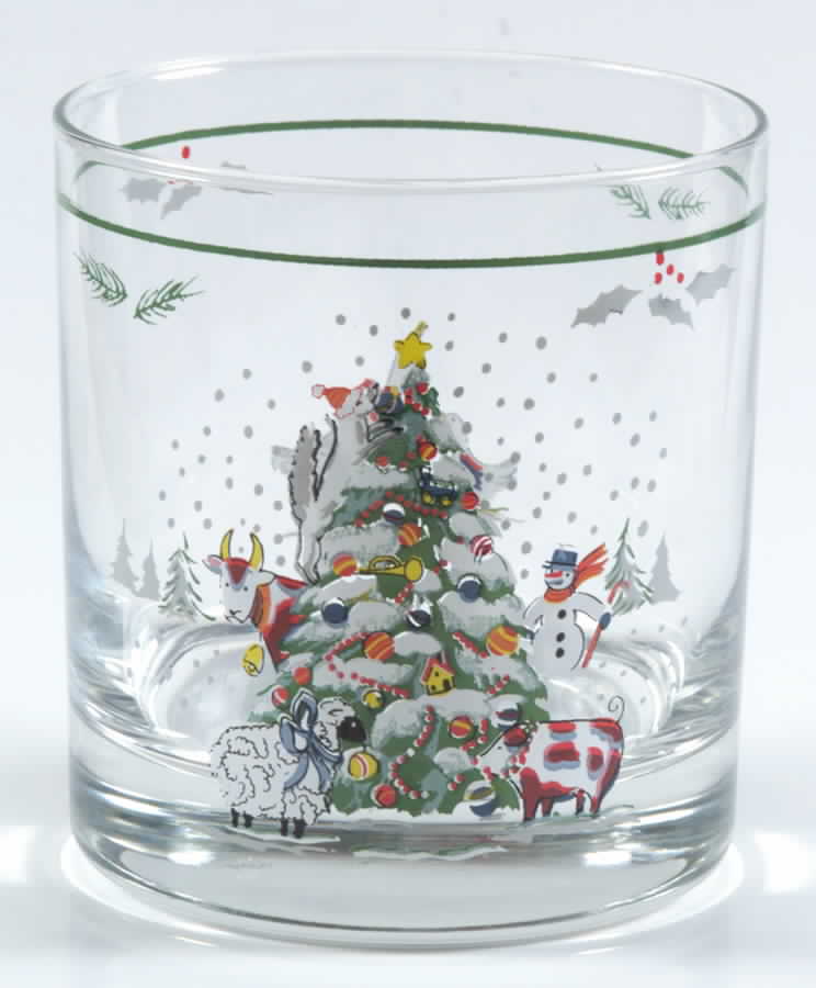 Country Christmas 8 Oz Glassware Old Fashioned by International-1