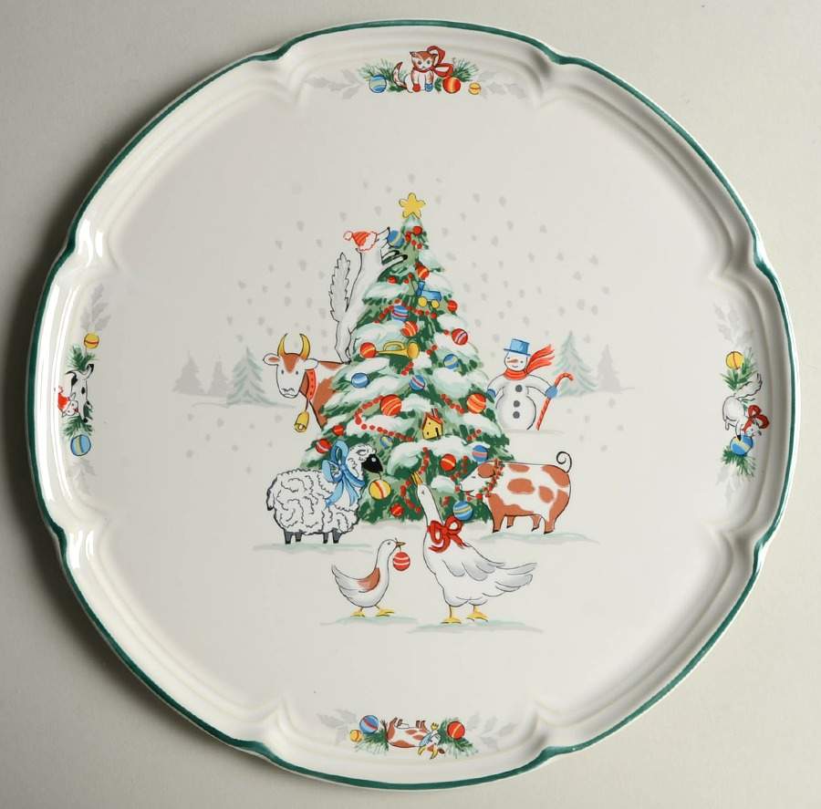 Country Christmas Cake Plate by International-1