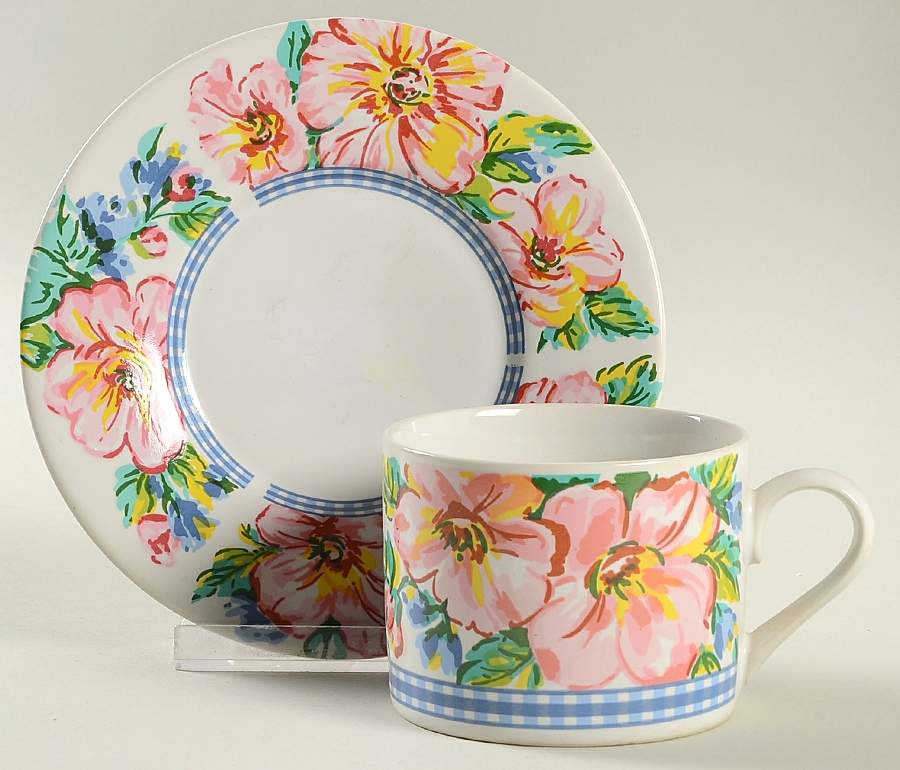 French Garden Flat Cup & Saucer Set by International-1