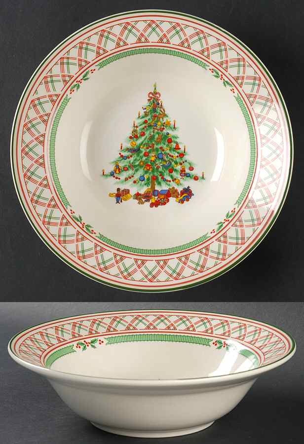 Holly Ribbon 9" Round Vegetable Bowl by International-1