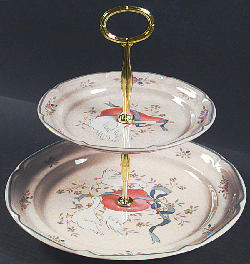 Marmalade 6 5/8"-10"  2 Tiered Serving Tray (Dp, Sp) HC by International-1