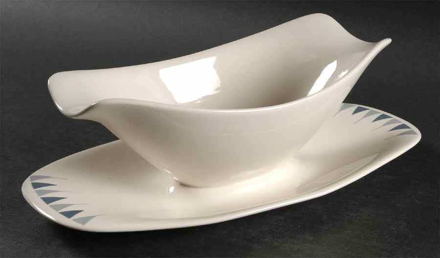 Pyramids Gravy Boat with Attached Underplate by Iroquois-1