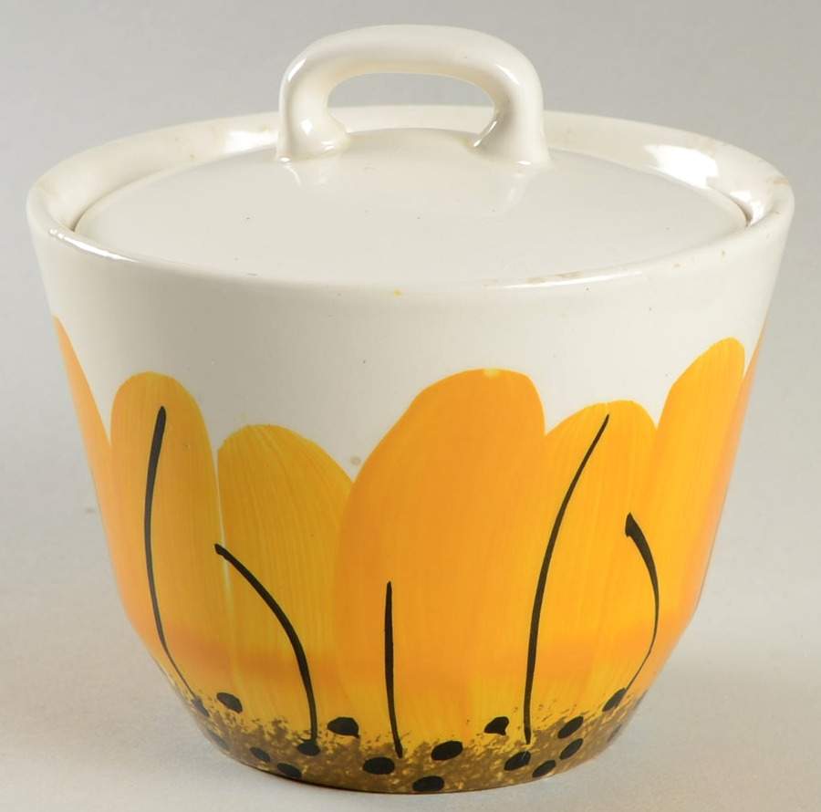 Sunflower Sugar Bowl & Lid by Island Worcester-1