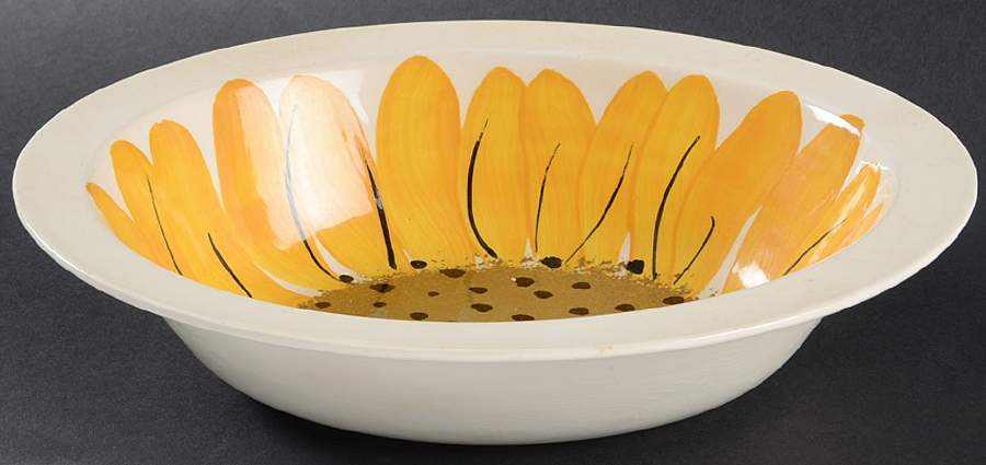 Sunflower 10" Oval Vegetable Bowl by Island Worcester-1
