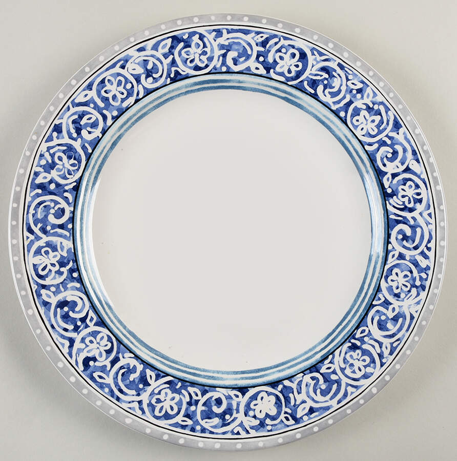 Madrigal Blue 12" Chop Plate (Round Platter) by Interiors (PTS)-1