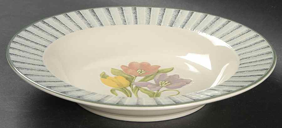 Tulips Large Rim Soup Bowl by International-1